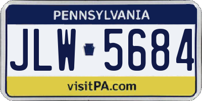 PA license plate JLW5684