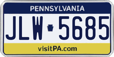 PA license plate JLW5685