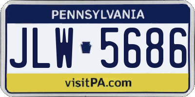 PA license plate JLW5686
