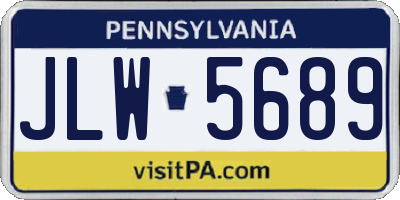 PA license plate JLW5689