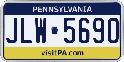 PA license plate JLW5690