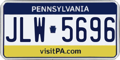 PA license plate JLW5696
