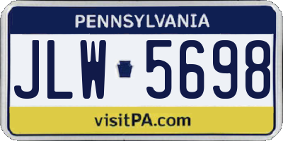 PA license plate JLW5698