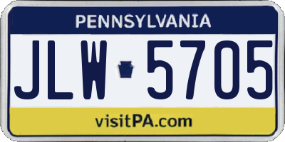 PA license plate JLW5705