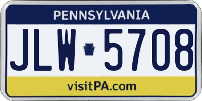 PA license plate JLW5708