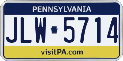 PA license plate JLW5714