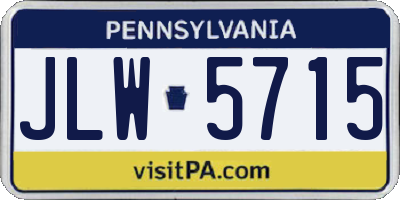 PA license plate JLW5715