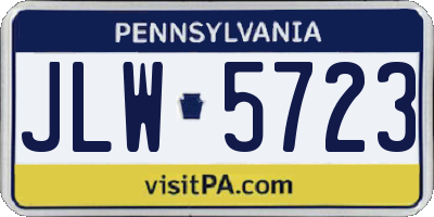PA license plate JLW5723