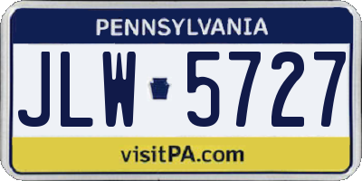 PA license plate JLW5727