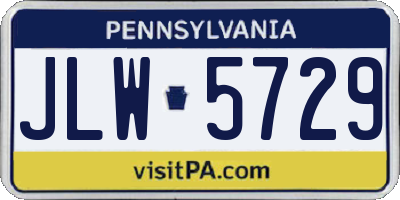 PA license plate JLW5729