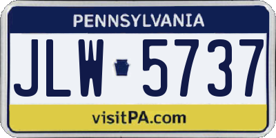 PA license plate JLW5737