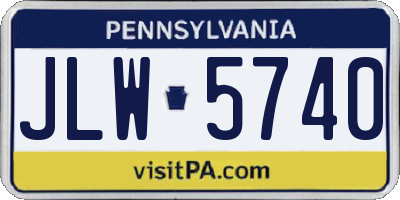 PA license plate JLW5740
