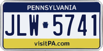 PA license plate JLW5741