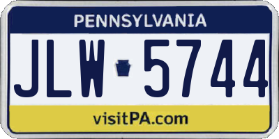 PA license plate JLW5744