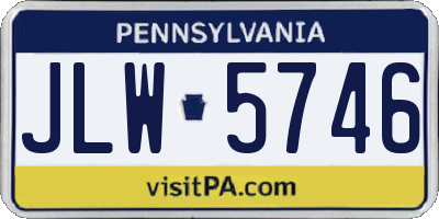 PA license plate JLW5746