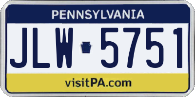 PA license plate JLW5751