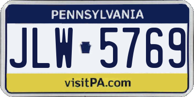 PA license plate JLW5769