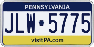 PA license plate JLW5775