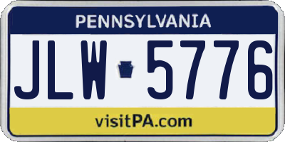 PA license plate JLW5776