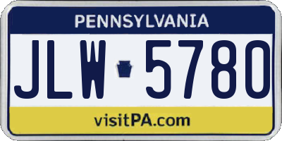 PA license plate JLW5780