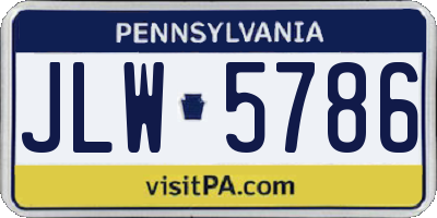PA license plate JLW5786