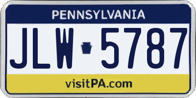 PA license plate JLW5787