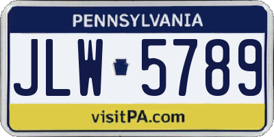 PA license plate JLW5789