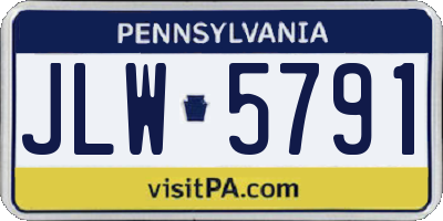 PA license plate JLW5791