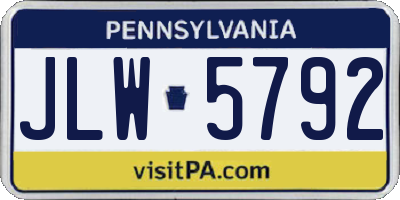 PA license plate JLW5792