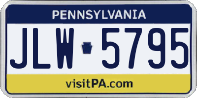 PA license plate JLW5795