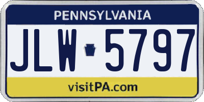PA license plate JLW5797