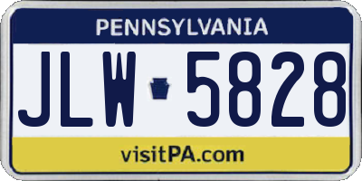 PA license plate JLW5828