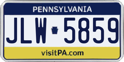 PA license plate JLW5859