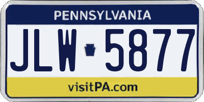 PA license plate JLW5877