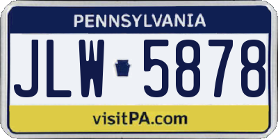 PA license plate JLW5878