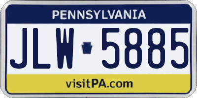 PA license plate JLW5885
