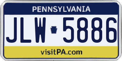 PA license plate JLW5886