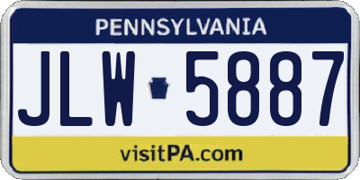 PA license plate JLW5887