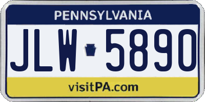 PA license plate JLW5890