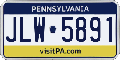 PA license plate JLW5891