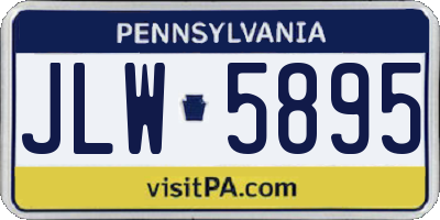 PA license plate JLW5895