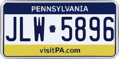 PA license plate JLW5896