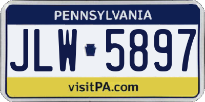 PA license plate JLW5897
