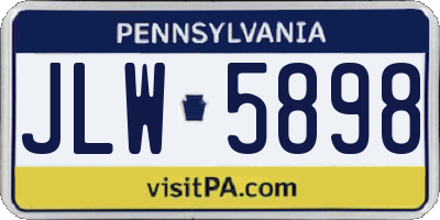 PA license plate JLW5898