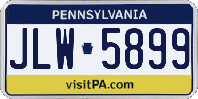 PA license plate JLW5899