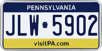 PA license plate JLW5902