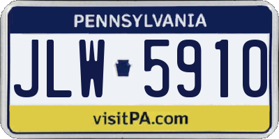 PA license plate JLW5910