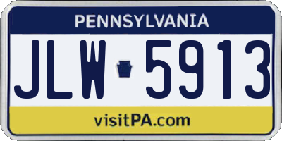 PA license plate JLW5913