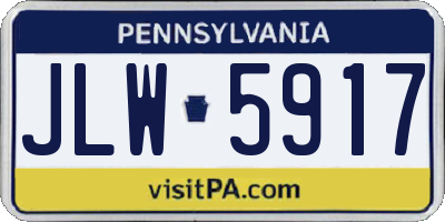 PA license plate JLW5917