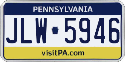 PA license plate JLW5946